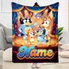 Bluey's Colorful Adventure Personalized Name Blanket Cozy Personalized Blanket Soft & Cozy Versatile for Nap Couch Picnics Chair