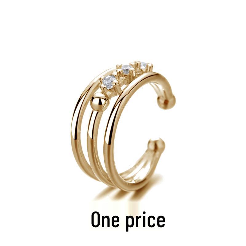 Zirkonia Doppel-Schicht Strass-Kreuz-Kette Ohne-Piercing Stern Ohr-Manschette für Damen