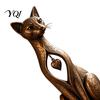 Retro Animal Ornaments Vintage Distressed Cat Figurine, Rustic Statue for Desk Shelf Home Artistic Desktop Figurine Decor, Handcrafted Style Ornament,