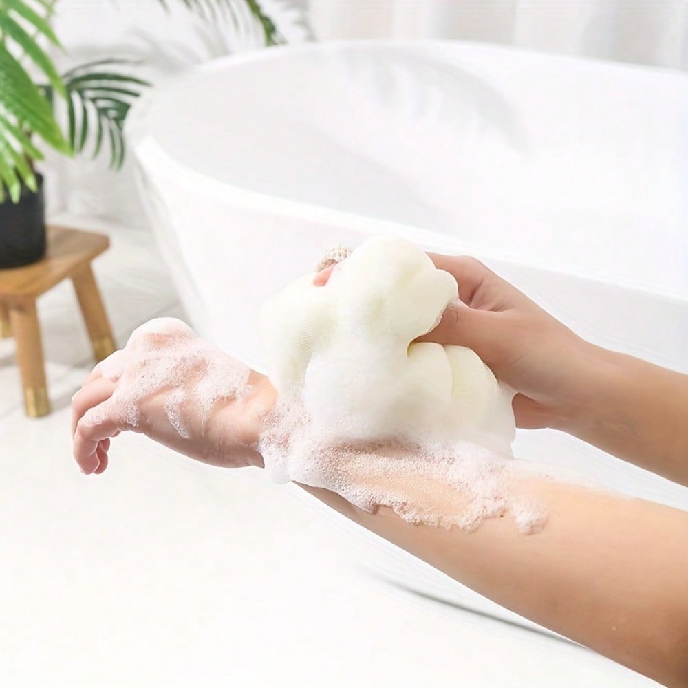 1 pièce Grande Boule de Douche Ultra Douce, Outil de Douche pour Frotter le Dos et Serviette de Bain