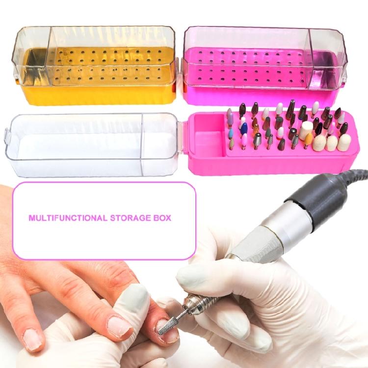 Visible Drill Bit Storage Box 40Slot Transparent Case Ergonmic Design For Home&Salon Manicurists Thickened AntiTip Base