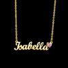 Atoztide Custom Personalized Birthday Stone Necklaces Stainless Steel Name Gold Color Necklace Jewelry Chain Pendant for Women