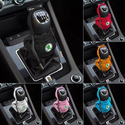 1 Pieza Capucha Palanca de Cambios Coche Decoración Suéter Pequeño Capucha Palanca de Cambios Estilo Coche Para MK2 Octavia Superb Rapid Kodiaq Karoq Fabia Kamiq Roomster