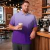 Men's Plus Size Gradient Print Polo Shirt Short Sleeve Collared Breathable Top Suitable for Casual and Work Wear