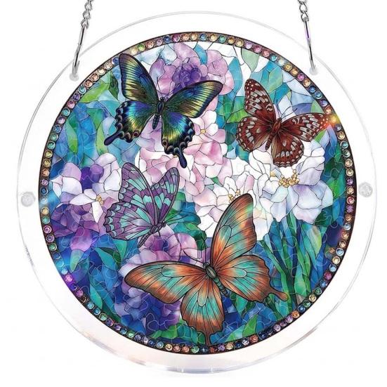 Acrylic Puzzle Suncatcher, Stained Glass Window Hanging Ornaments, DIY Jigsaw Puzzle Sun Catcher Kit for Home, Garden Decor, Gift for Women,