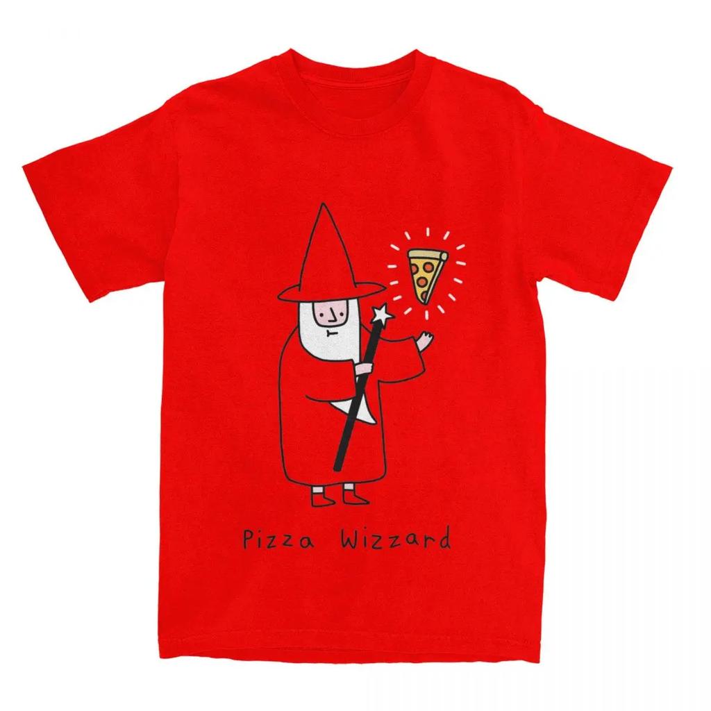 Men Women's Fantasy Pizza Wizzard Shirt Merch Funny Pizzas Lover Pure Cotton T-shirt Clothing Graphic Print Tees Summer