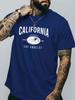 Vintage City Unisexs Crew Neck Cotton T Shirt California Los Angeles Mountain Retro Print Short Sleeve Casual Street Fashion Top