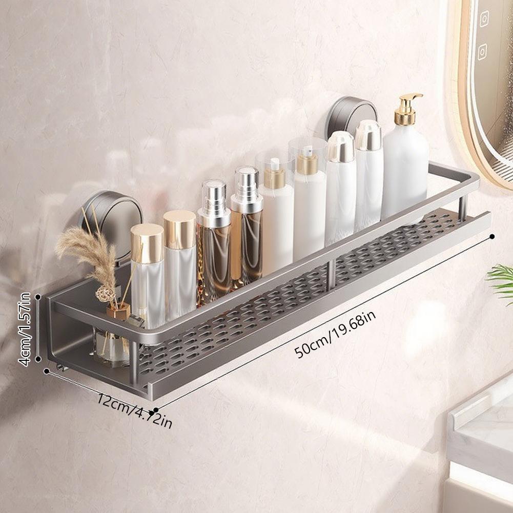 1 Stück Badezimmer-Organizer mit Haken, wandmontiert, Aluminium, Badezimmerregale, Platzsparend, Aluminium, Duschaufbewahrung für Badezimmer und Küche