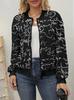 European and American Spring New American Retro Line Printing Jacket Zipper Jacket Temperament Commuter Women's Baseball Jersey MD3