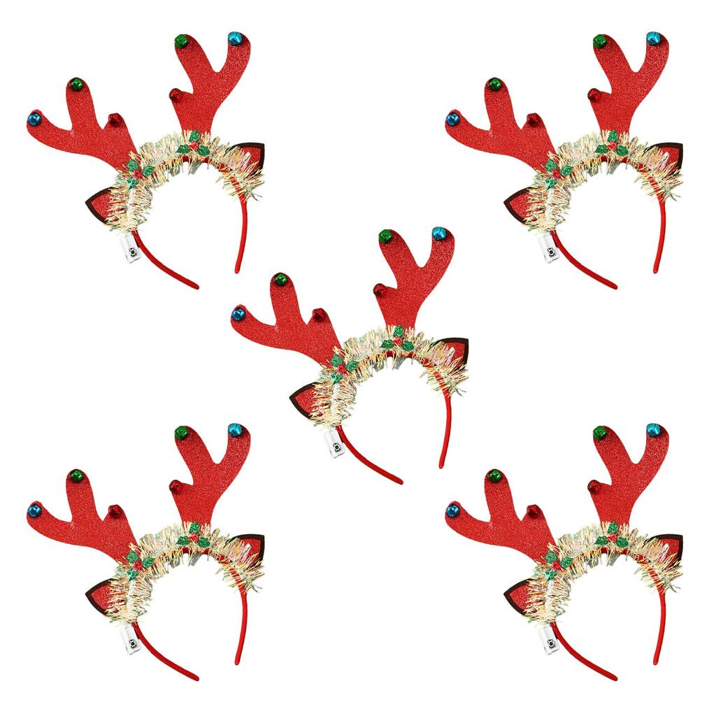 5xChristmas Glowing Hair Band Light Up Head Band Xmas Tree Hairband Creative Flashing Headwear Performances Photo Props