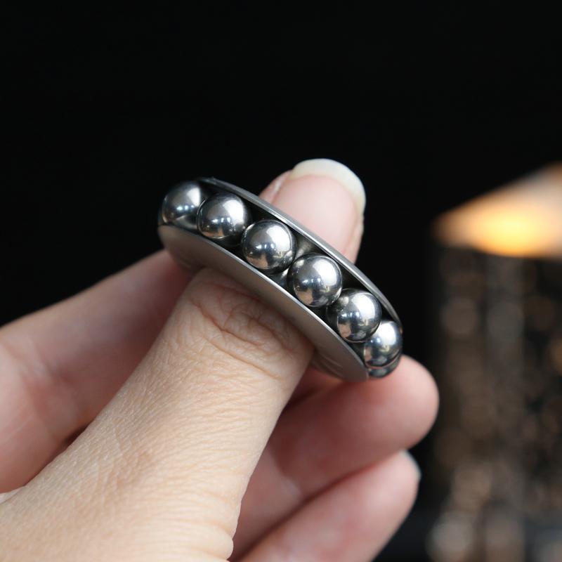 Stainless Steel Mechanical Fidget Ratchet Ring EDC Toy Haptic Fingertip Metal Stress Spinner Fidget Toys Adult Gifts