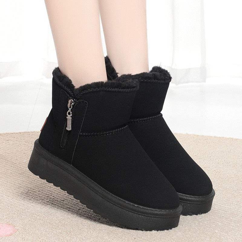 

Thick-soled snow boots women s 2025 new winter warm cotton boots piled thickened snow short boots Northeast cotton shoes 41