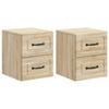 Wall Mounted Nightstand 2 Pcs Sonoma Oak 34.5 X 33 X 40 Cm