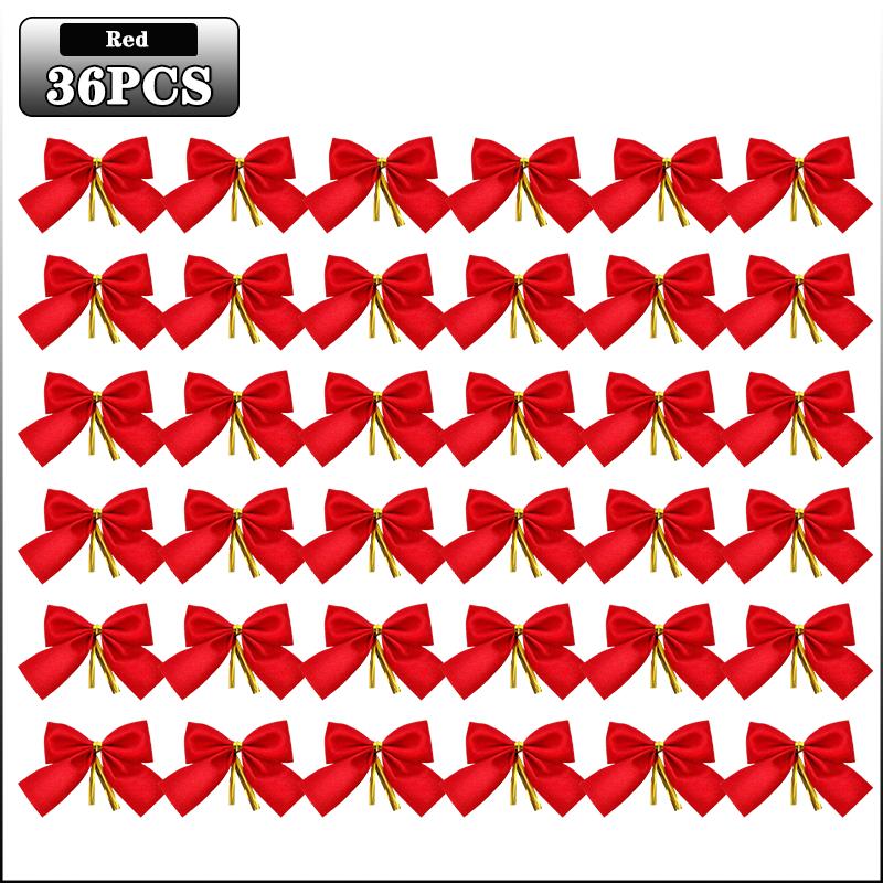 12-60 Stück Mini Weihnachtsbaum Schleifen Ornamente Dekorative Schleifen für Kranzdekoration und Feiertagsgeschenkverpackungszubehör