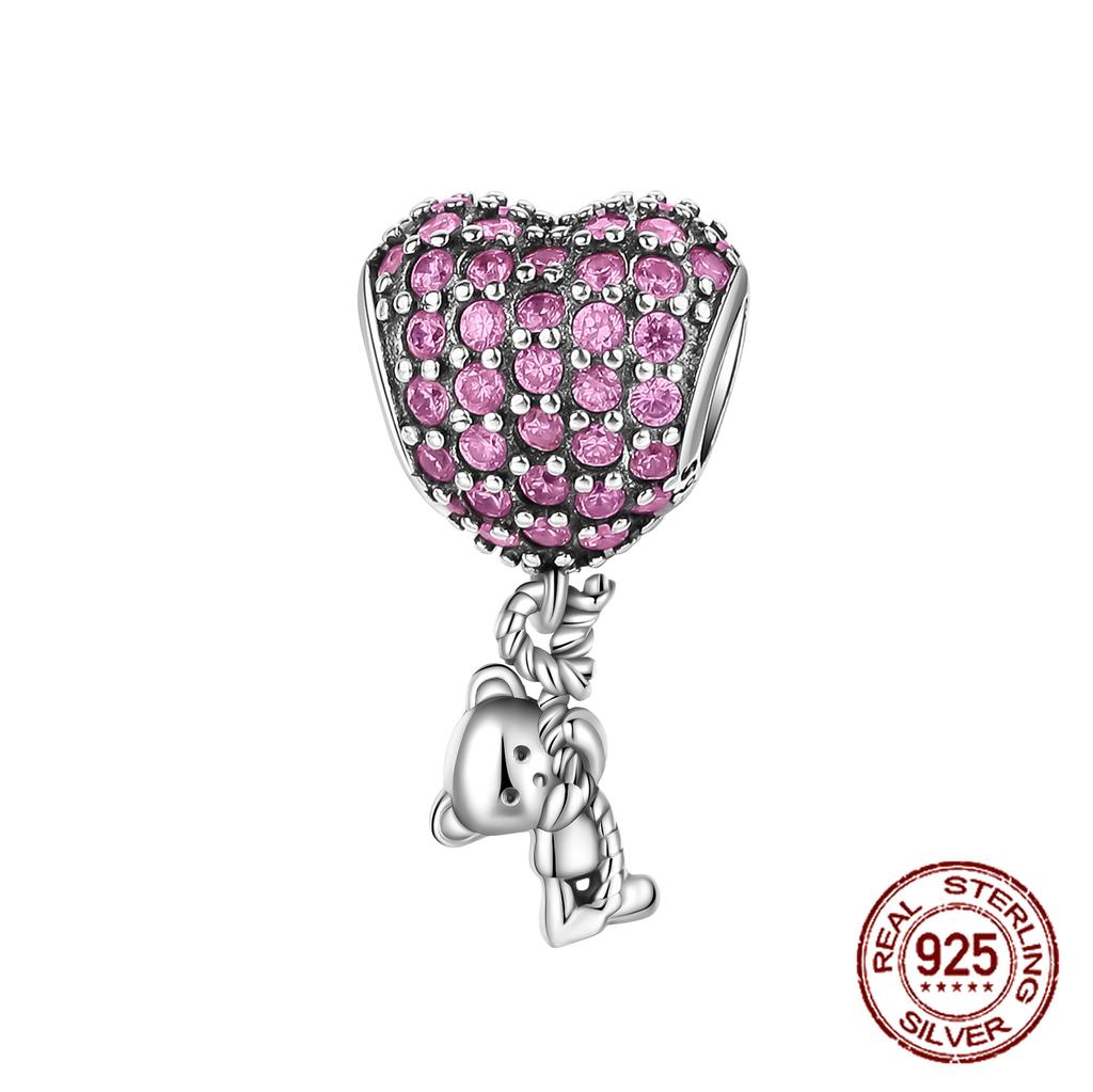 Newest Charm Bead Air Balloon Colorful Copper Love Family Dangle Fit 4Mm Hole Diamete Bracelet Diy Jewelry