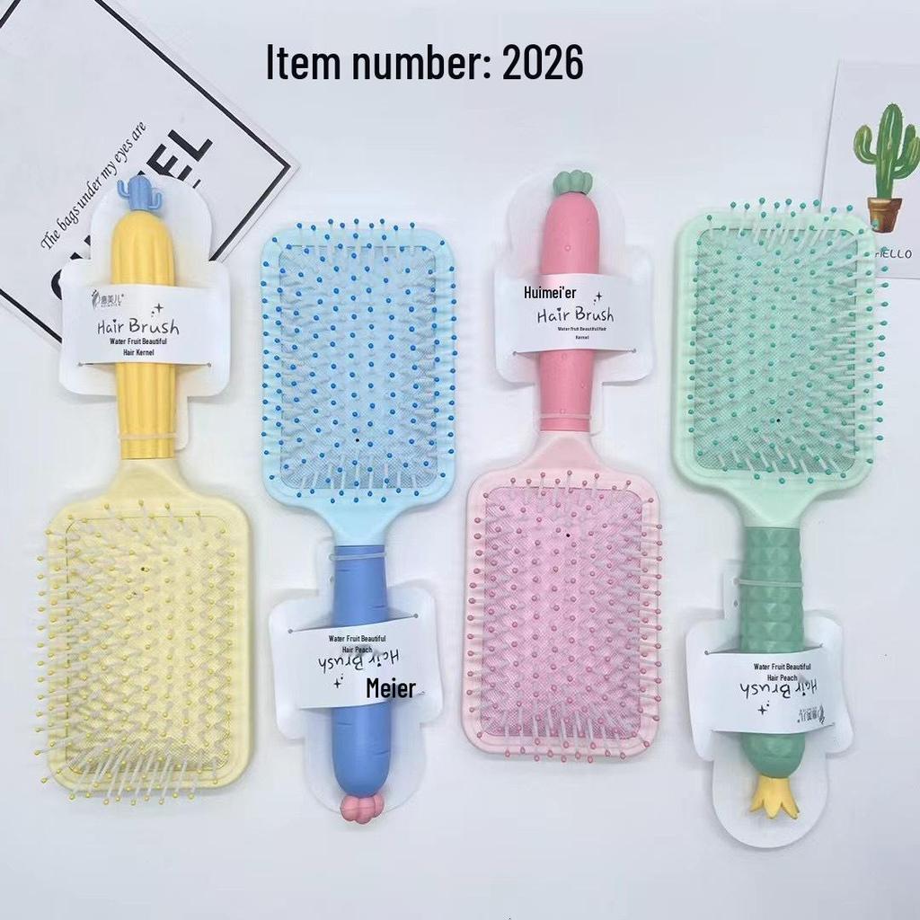 Cute Pet Air Cushion Comb: Plastic Massage Comb for Smoothing Curly Hair, Scalp Care for Women and Students