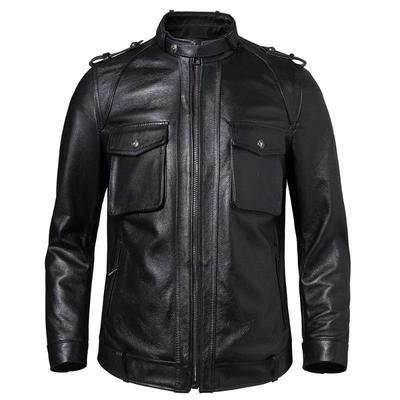 Chinese Size Men's Genuine Leather Jacket 100% Natural Cowhide Men Real Leather Coat Male Skin Clothing Autumn Asian Size M-5XL M605