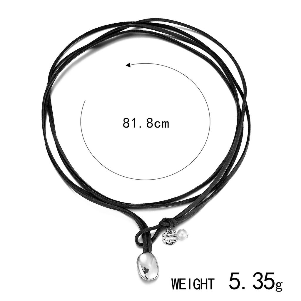 Fashion Necklace Double-Layer Wrapped Neck Chain, Retro Simple Choker Collarbone Chain Necklace