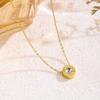 Women's Roman Numeral Titanium Steel Diamond Necklace - Elegant and Durable