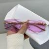 Custom Fashion Small Frame Hip Hop Sunglasses: High-End Men's & Women's Rimless Street Style Instagram Influencer Glasses