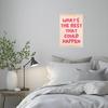 HUGANE What's the Best That Could Happen Wall Art Poster Hanger Frame, Trendy Pink pirational Quote Canvas Pictures Prints Hanging Wall Decor for