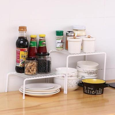 Layered Iron Kitchen Storage Rack - Cabinet Bowl, Dish, Kitchenware, Drainer & Seasoning Organizer