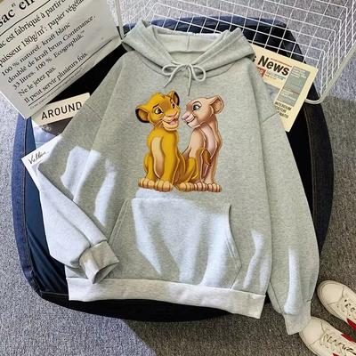 Cartoon Lion King Simba Graphc Printed Hoodie Autumn Fashion Kawaii Pullover Top Men's Casual Long Sleeve Couple Sweatshirt
