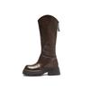 Brown boots new autumn and winter thick-soled Maillard stack boots velvet western boots