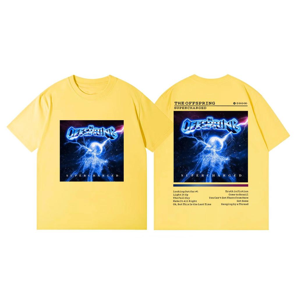 The Offspring Supercharge Album Poster Tshirt Fashion Punk Rock Short Sleeve T Shirts Men Women Casual Loose Cotton Tshirts