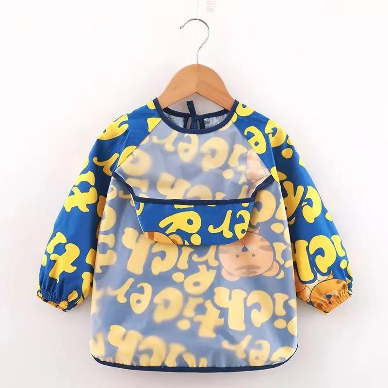 

Детские слюнявчики Водонепроницаемые Грязеотталкивающие Высота 80-100см Детская ткань для кормления Накидка для еды Фартуки с карманом Хлопок Теплая Зимняя ткань L