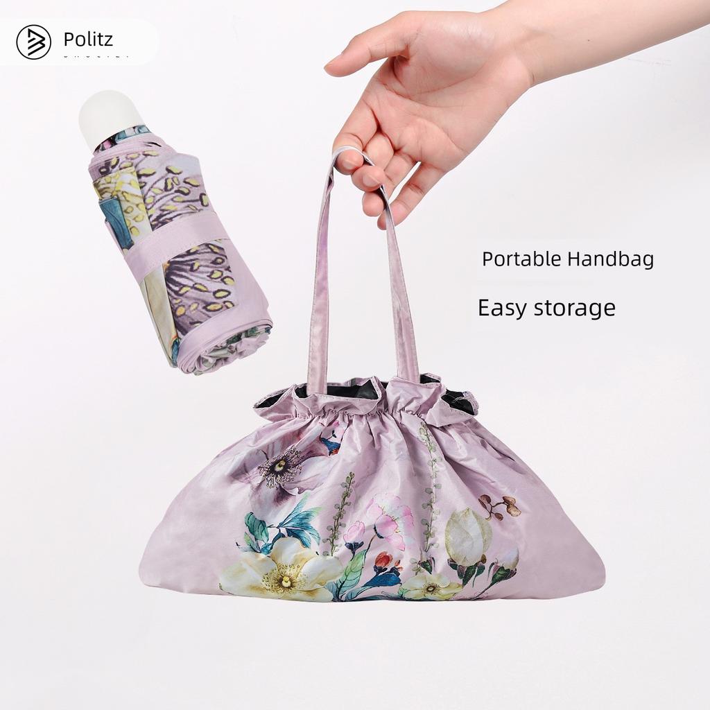 Baolizi Purple Sun Protection Umbrella Double-Layer Vinyl Rain Or Shine Dual-Use Women Manual Folding Umbrella 50% off Portable Umbrella