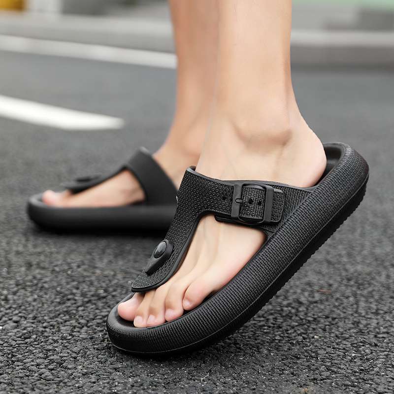 Fashion Shevalues Summer New Men's Flip Flops EVA Lightweight Leisure Slides Non-Slip Beach Sandals Soft Sole Comfortable Home Slippers