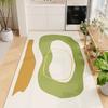 Green Ins Style Art Abstract PVC Leather Rug Waterproof Oil-proof Stain-resistant Kitchen Carpet Large Area Non-slip Floor Mats