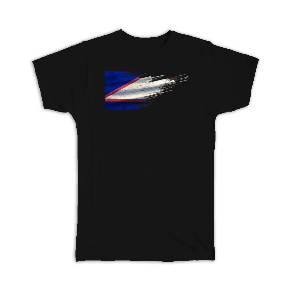 Gift T-Shirt : American Samoa Flag Modern Country Expat 4XL