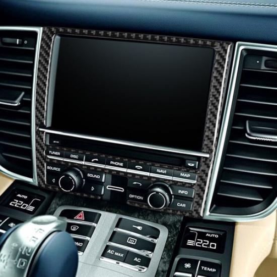 For Porsche Panamera 2010-2016 Carbon Fiber Screen Decorative Frame Cover Trim