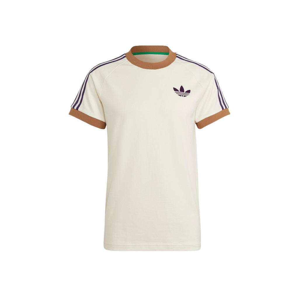 Adidas Originals Cali Tee With Striped Ribbed Crew Neck Men Tops Off-White IB3422