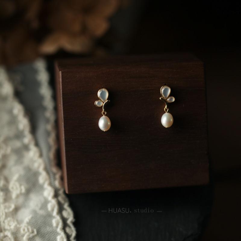 

DIMANAF 2023 Four Seasons Earrings Retro Accessory Long Ethnic Style Leaf Simple Accessories Earrings 98