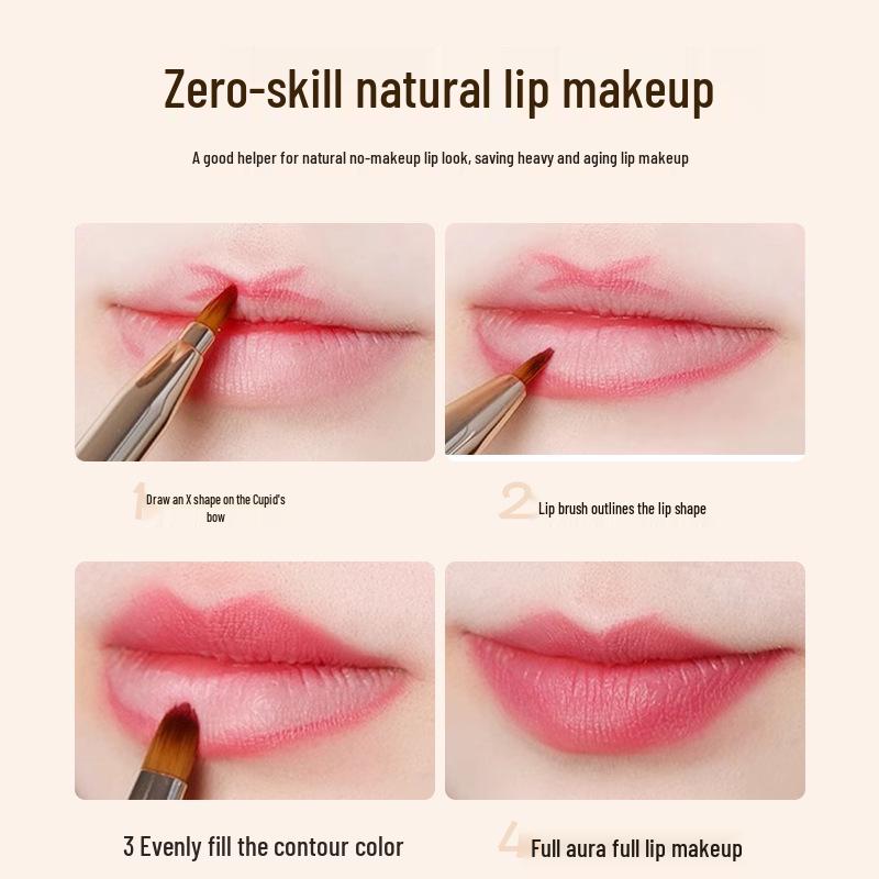 Dual-ended Retractable Lip & Concealer Brush with Lid - Portable, Multifunctional Beauty Tool