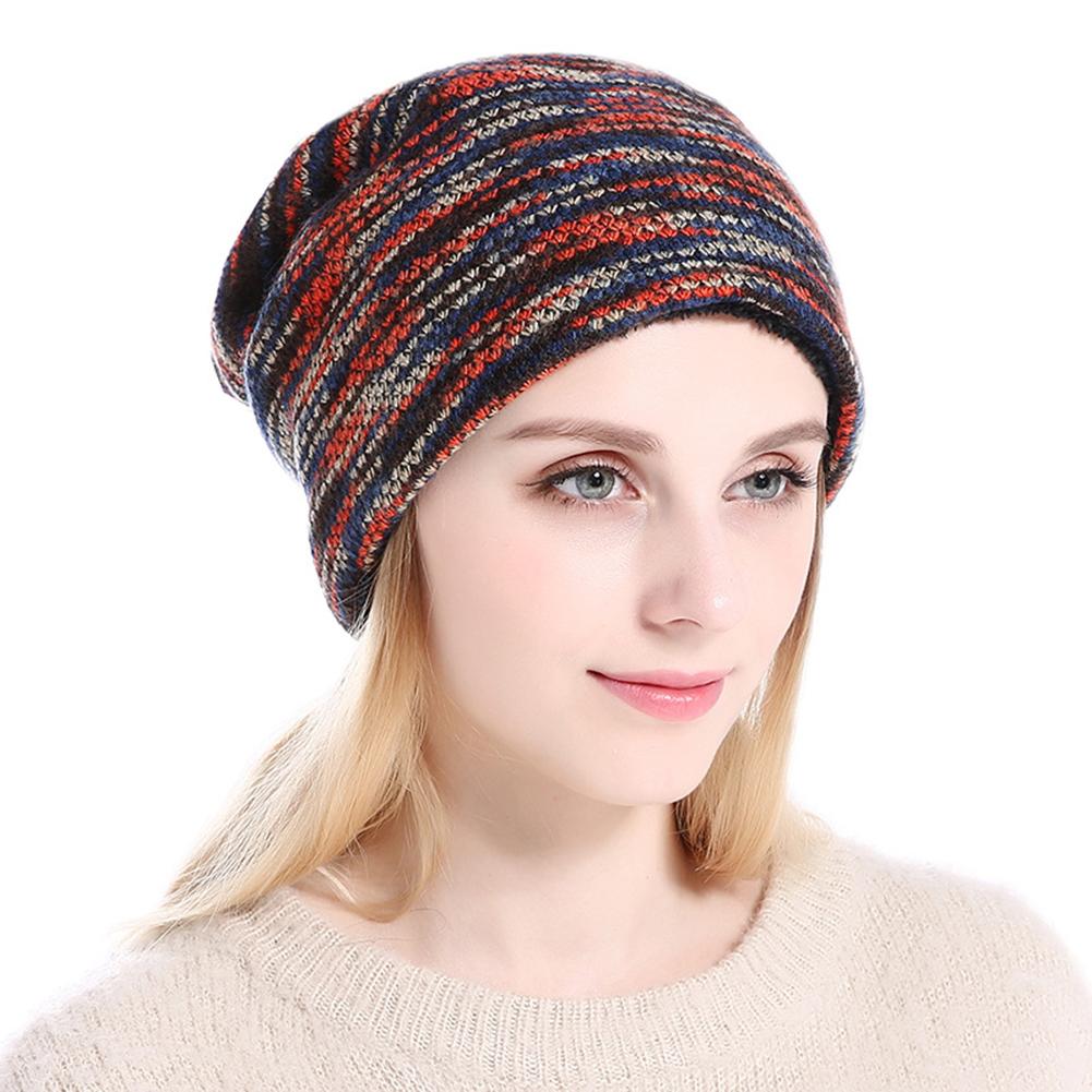 Winter Warm Wool Cap Fashion Unisex Knitted Hat Outdoor Plus Cashmere Warm Hat Christmas Gift