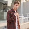 Casual Shirt Men Plaid Print Jacket Long Sleeve Button Down Autumn Outerwear Coat Lapel for Commuting Layering Outfits Breathable Tops
