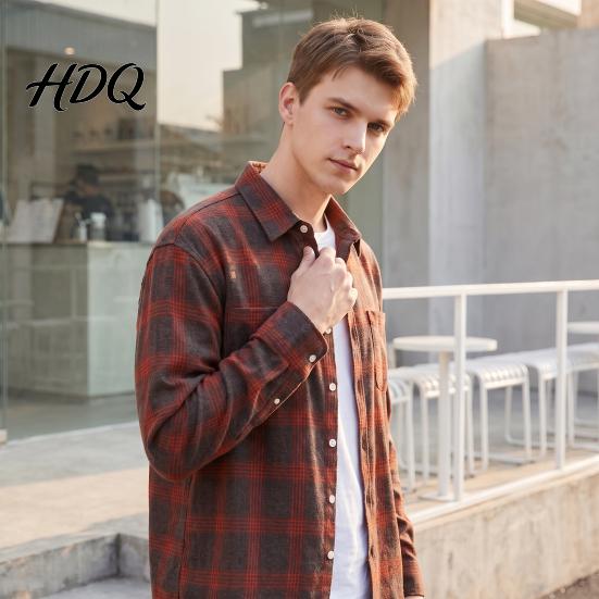 Casual Shirt Men Plaid Print Jacket Long Sleeve Button Down Autumn Outerwear Coat Lapel for Commuting Layering Outfits Breathable Tops