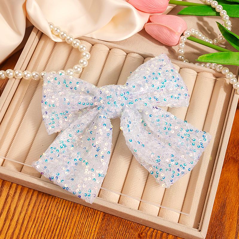 Sweet Girl Rhinestone Bow Claw Clip - Versatile Net Yarn Hair Accessory