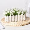Fence Style Rectangular Plastic Flower Pot, Garden Border Planter for Succulents, Balcony Home Decor Greenery Container