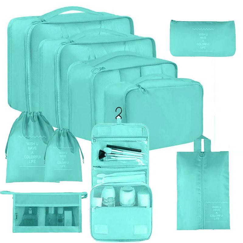 Seven-Piece Travel Storage Set: Wash Bag, Clothes, Underwear Organizer & Folding Sub-Pack
