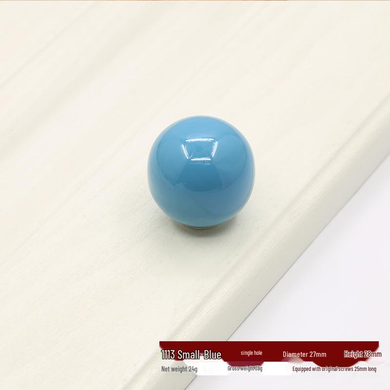 Round Colored Ceramic Drawer & Cabinet Handle