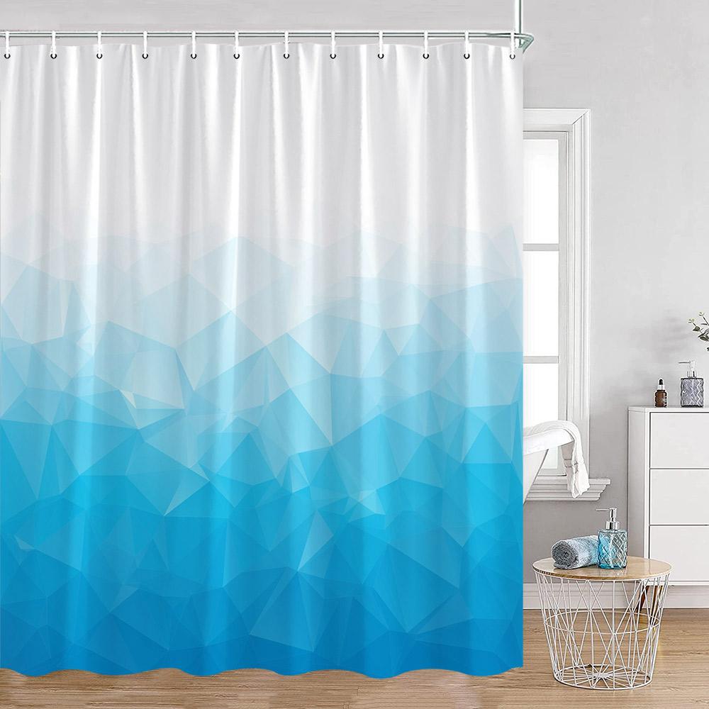 Monika Chen Abstract Geometric Shower Curtain Gradient Colorful Pattern Fashion Bathroom Decorations Modern Polyester Fabric Bath Curtains