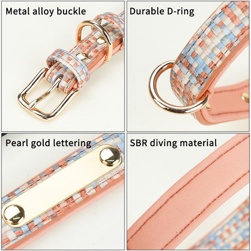 Pet Collar Double D Ring Hangable Accessories Space Cotton Inner Large and Medium Dog Collar
