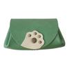 Belle & Sofa by Yasashii Kutsu Kobo: Compact, Mini, Small Coin Case with Pocket, Cat Paw Print Design, Made In Japan, COIN1-CAT, Emerald Green