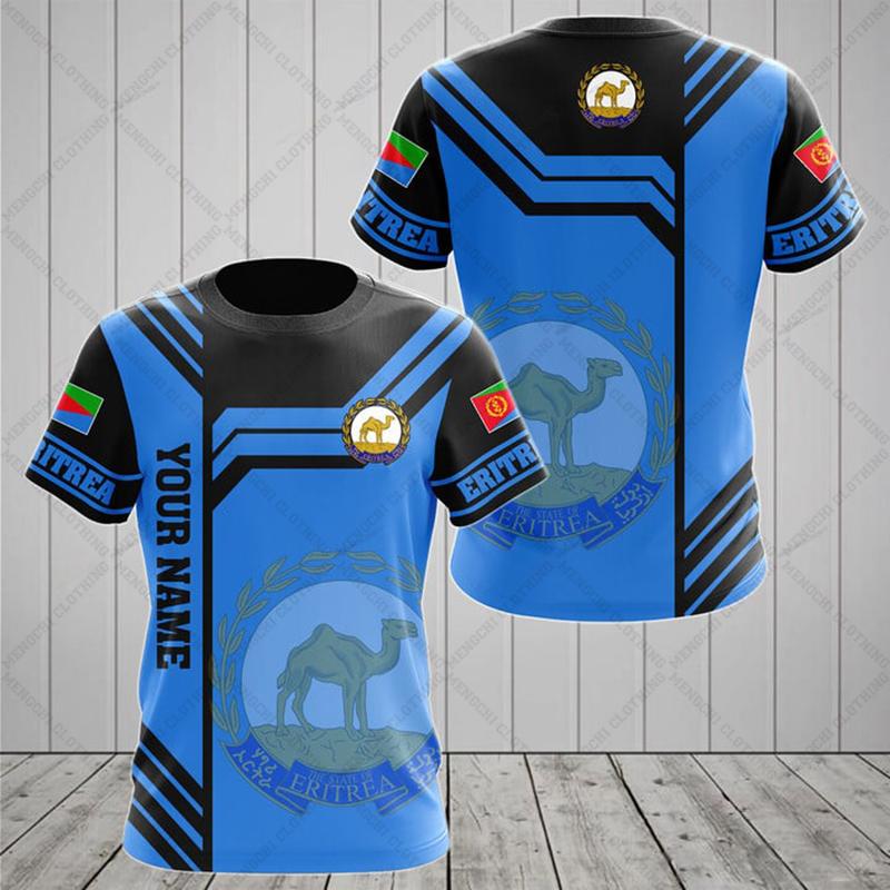 Customized Summer Casual Eritrea Flag Graphic T-shirts Men's Fashion E-Sports Jersey Soft Short Sleeve Tops Fast Dry Sportswear