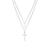 Necklace - LUXENTER - Frikca - Rhodium-plated Finish - Metal Alloy - Silver-colored